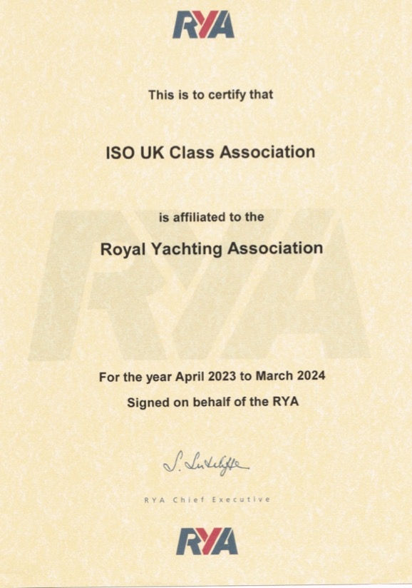 ISO UK Class Association is affiliated to the Royal Yachting Association