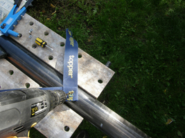 Get the bits and tools together adn drill out the old rivet.